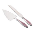 Pink Glitter Cake Knife & Server Set